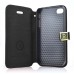 Superior Solid Color Magnetic Flip Snow Grain Leather Stand Case Cover With Card Slot For iPhone 4 iPhone 4S - Dark Grey