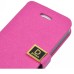 Superior Solid Color Magnetic Flip Snow Grain Leather Stand Case Cover With Card Slot For iPhone 4 iPhone 4S - Magenta