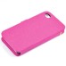 Superior Solid Color Magnetic Flip Snow Grain Leather Stand Case Cover With Card Slot For iPhone 4 iPhone 4S - Magenta