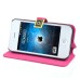 Superior Solid Color Magnetic Flip Snow Grain Leather Stand Case Cover With Card Slot For iPhone 4 iPhone 4S - Peach