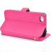 Superior Solid Color Magnetic Flip Snow Grain Leather Stand Case Cover With Card Slot For iPhone 4 iPhone 4S - Peach