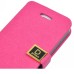 Superior Solid Color Magnetic Flip Snow Grain Leather Stand Case Cover With Card Slot For iPhone 4 iPhone 4S - Peach