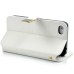 Superior Solid Color Magnetic Flip Snow Grain Leather Stand Case Cover With Card Slot For iPhone 4 iPhone 4S - White