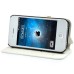 Superior Solid Color Magnetic Flip Snow Grain Leather Stand Case Cover With Card Slot For iPhone 4 iPhone 4S - White