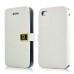 Superior Solid Color Magnetic Flip Snow Grain Leather Stand Case Cover With Card Slot For iPhone 4 iPhone 4S - White