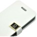 Superior Solid Color Magnetic Flip Snow Grain Leather Stand Case Cover With Card Slot For iPhone 4 iPhone 4S - White