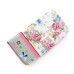 Sweet Floral Pattern Rhinestones Decorated Stand Leather Folio Case With Card Slots For Samsung Galaxy S4 - Peony