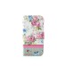 Sweet Floral Pattern Rhinestones Decorated Stand Leather Folio Case With Card Slots For Samsung Galaxy S4 - Peony