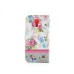 Sweet Floral Pattern Rhinestones Decorated Stand Leather Folio Case With Card Slots For Samsung Galaxy S4 - Peony