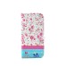 Sweet Floral Pattern Rhinestones Decorated Stand Leather Folio Case With Card Slots For Samsung Galaxy S4 - Pink Flowers