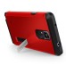 TPU And PC Protective Back Case With Stand For Samsung Galaxy Note 4 - Red