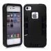 TPU and PC 2 in 1 Protective Case for iPhone 4/4S - Black