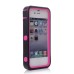 TPU and PC 2 in 1 Protective Case for iPhone 4/4S - Black/Magenta