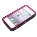 TPU and PC 2 in 1 Protective Case for iPhone 4/4S - Black/Magenta