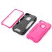 TPU and PC 2 in 1 Protective Case for iPhone 4/4S - Black/Magenta