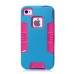 TPU and PC 2 in 1 Protective Case for iPhone 4/4S - Blue/Magenta