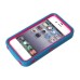 TPU and PC 2 in 1 Protective Case for iPhone 4/4S - Blue/Magenta