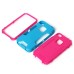 TPU and PC 2 in 1 Protective Case for iPhone 4/4S - Blue/Magenta