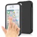 TPU and PC Hybrid Case Touch Through Screen Protector with Black Border for iPhone 4 iPhone 4S - Black