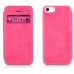 Transparent Back Cover PU Leather Folio Flip Case With Smart View Window For Apple iPhone 5C