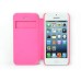 Transparent Back Cover PU Leather Folio Flip Case With Smart View Window For Apple iPhone 5C