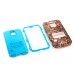 Trees Pattern Silicone And PC Back Case With Stand And Touch Through Screen Protector For Samsung Galaxy S5 G900 - Blue