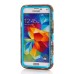 Trees Pattern Silicone And PC Back Case With Stand And Touch Through Screen Protector For Samsung Galaxy S5 G900 - Blue