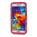 Trees Pattern Silicone And PC Back Case With Stand And Touch Through Screen Protector For Samsung Galaxy S5 G900 - Magenta