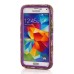 Trees Pattern Silicone And PC Back Case With Stand And Touch Through Screen Protector For Samsung Galaxy S5 G900 - Purple