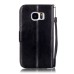 Trendy Elegant Floral Clasp Magnetic Stand Wallet Leather Case for Samsung Galaxy S7 - Black