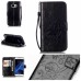 Trendy Elegant Floral Clasp Magnetic Stand Wallet Leather Case for Samsung Galaxy S7 - Black