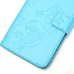 Trendy Elegant Floral Clasp Magnetic Stand Wallet Leather Case for Samsung Galaxy S7 - Blue