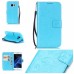 Trendy Elegant Floral Clasp Magnetic Stand Wallet Leather Case for Samsung Galaxy S7 - Blue