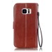 Trendy Elegant Floral Clasp Magnetic Stand Wallet Leather Case for Samsung Galaxy S7 - Brown