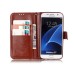 Trendy Elegant Floral Clasp Magnetic Stand Wallet Leather Case for Samsung Galaxy S7 - Brown