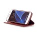 Trendy Elegant Floral Clasp Magnetic Stand Wallet Leather Case for Samsung Galaxy S7 - Brown