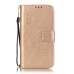 Trendy Elegant Floral Clasp Magnetic Stand Wallet Leather Case for Samsung Galaxy S7 - Gold