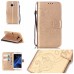 Trendy Elegant Floral Clasp Magnetic Stand Wallet Leather Case for Samsung Galaxy S7 - Gold