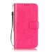 Trendy Elegant Floral Clasp Magnetic Stand Wallet Leather Case for Samsung Galaxy S7 - Magenta