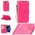 Trendy Elegant Floral Clasp Magnetic Stand Wallet Leather Case for Samsung Galaxy S7 - Magenta