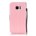 Trendy Elegant Floral Clasp Magnetic Stand Wallet Leather Case for Samsung Galaxy S7 - Pink