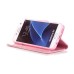 Trendy Elegant Floral Clasp Magnetic Stand Wallet Leather Case for Samsung Galaxy S7 - Pink