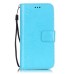 Trendy Elegant Floral Clasp Magnetic Stand Wallet Leather Case for iPhone 6 / 6s - Blue