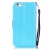 Trendy Elegant Floral Clasp Magnetic Stand Wallet Leather Case for iPhone 6 / 6s - Blue