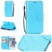 Trendy Elegant Floral Clasp Magnetic Stand Wallet Leather Case for iPhone 6 / 6s - Blue