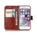 Trendy Elegant Floral Clasp Magnetic Stand Wallet Leather Case for iPhone 6 / 6s - Brown