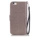 Trendy Elegant Floral Clasp Magnetic Stand Wallet Leather Case for iPhone 6 / 6s - Grey