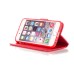 Trendy Elegant Floral Clasp Magnetic Stand Wallet Leather Case for iPhone 6 / 6s Plus - Red