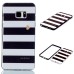 Two Separate Pieces Slim Colored Printed PC And TPU Bumper for Samsung Galaxy Note 7 - Black White Stripe /Black