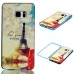 Two Separate Pieces Slim Colored Printed PC And TPU Bumper for Samsung Galaxy Note 7 - Sunset Eiffel Tower /Blue